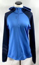 Reebok Sweater Women Medium 1/4 Quarter Zip Run Pullover Blue Reflective
