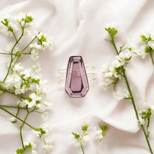 925 Sterling Silver Amethyst Ring Purple Gemstone Women Designer Ring For Mother