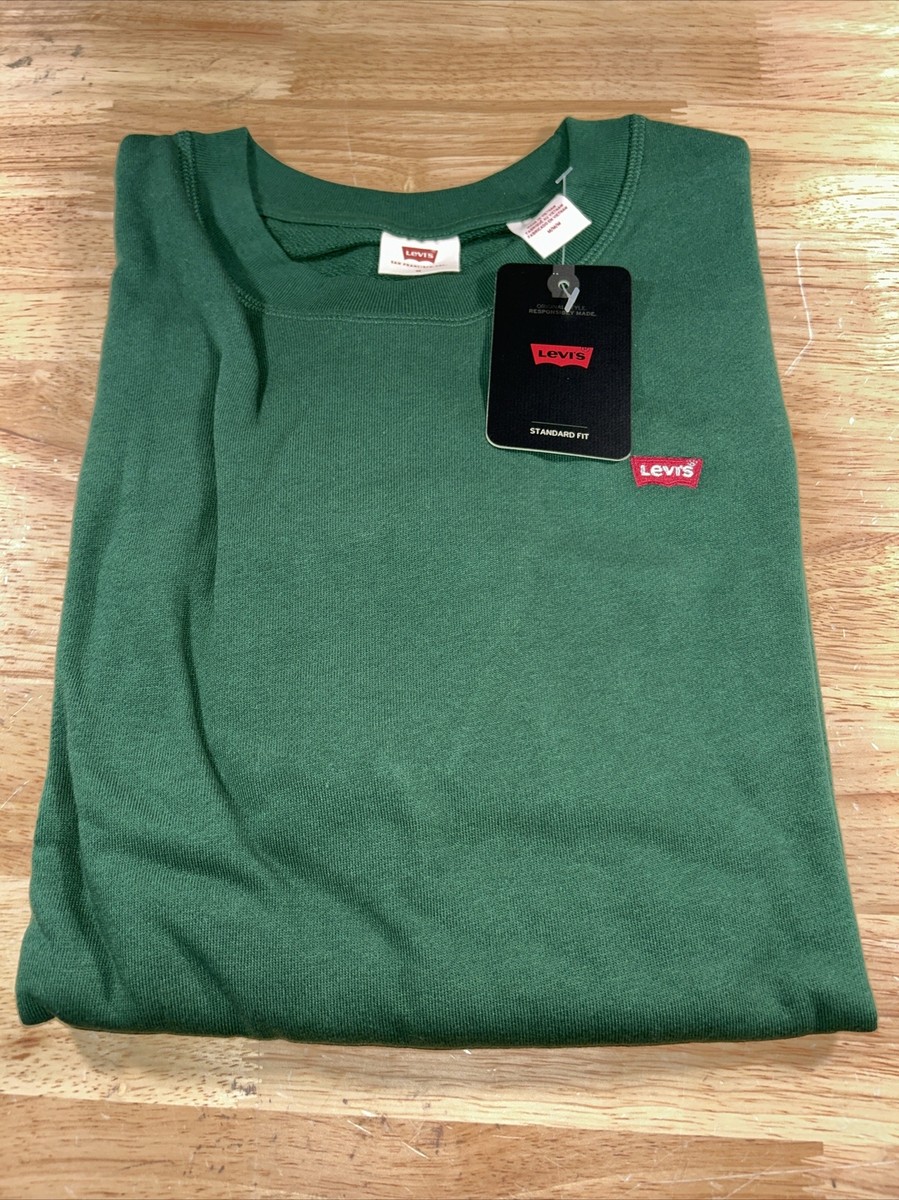 Levi's Women's Standard Crewneck Sweatshirt Green Size Medium NWT