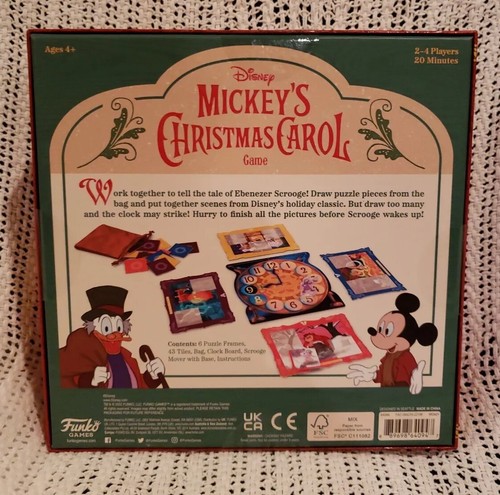 2022 Disney Mickey's Christmas Carol Holiday Game Funko 2-4 Players Ages 4+ NEW - Picture 2 of 6