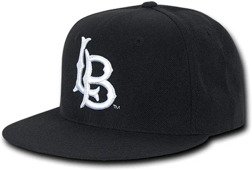 Solid Black Cal State Long Beach 49ers University NCAA Snapback Baseball Cap Hat