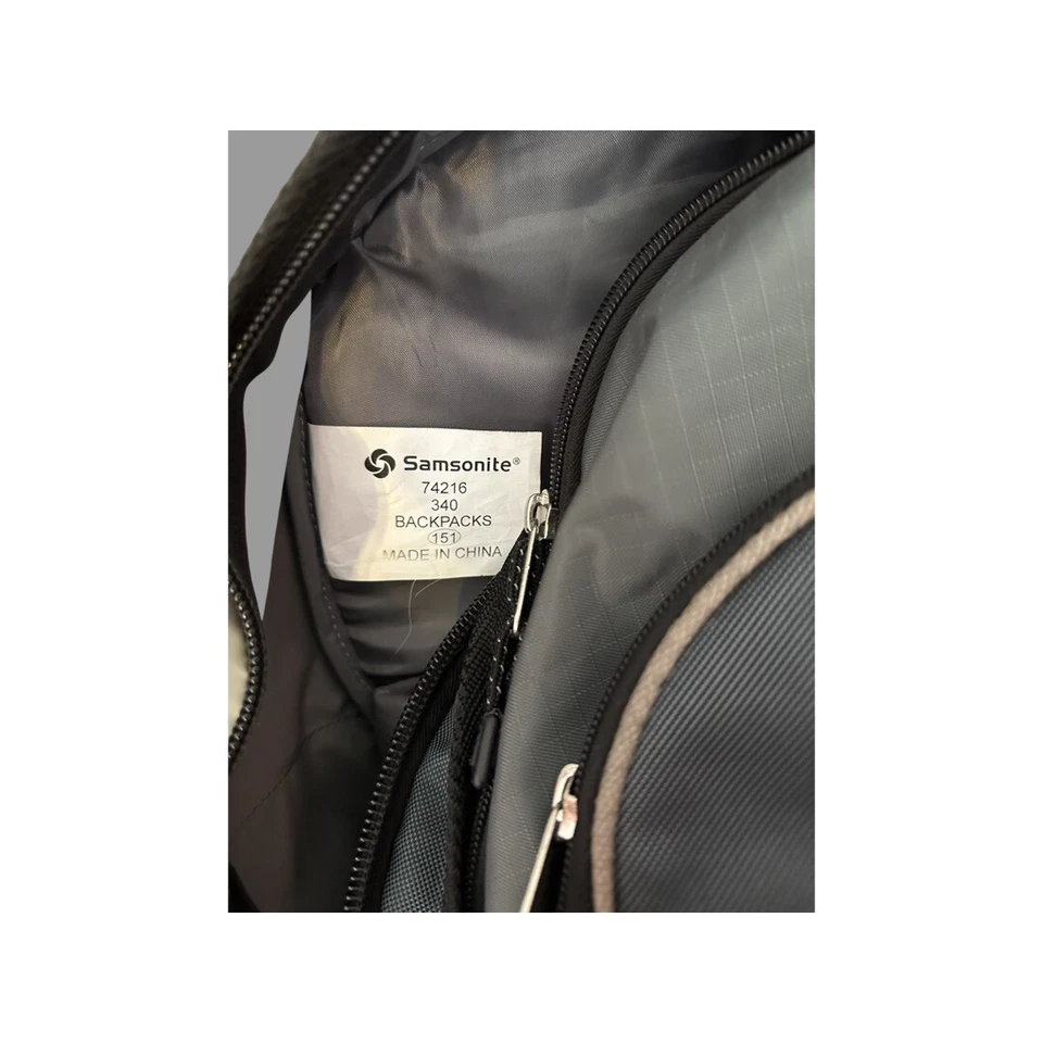 Samsonite Backpack Laptop Carry On Black/Gray Padded Back 20"x14" - Image 4 of 4