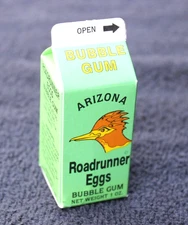 VINTAGE ARIZONA ROADRUNNER EGGS BUBBLE GUM CANDY EMPTY CONTAINER, LENNY'S SALES