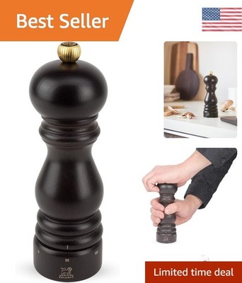Elegant 7-Inch French Pepper Mill - u'Select Adjustable Grinder in Chocolate