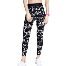 Koral Black Grey Camo Seamless Logo Waistband Leggings Small Made in USA