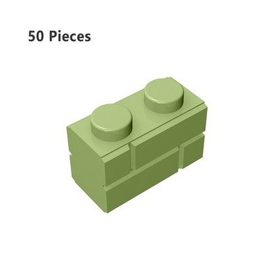 98283 Brick Special 1 x 2 with Masonry Brick Profile Olive Green Building Pieces