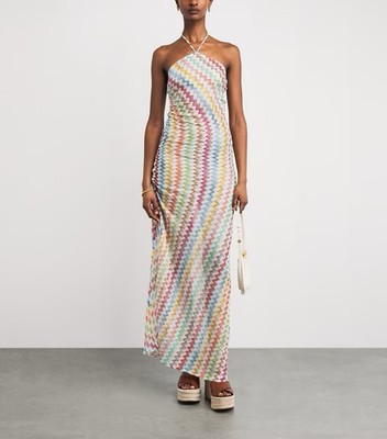 MISSONI Maxikleid Zickzack verspielt Neckholder IT40/UK8 NEU mit Etikett!