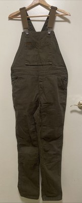 REI Co-op Trailsmith Hiking Overalls Womens 6 Olive Green Cotton Garden Utility