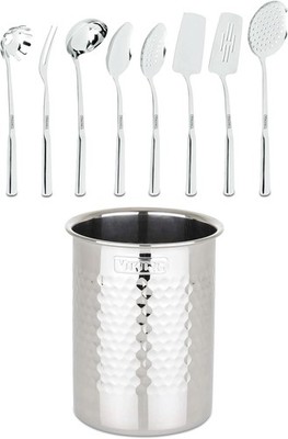 Kitchen Utensil Set Stainless Steel 8 Piece Holder