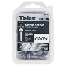 Teks 21450#12 x 1” HEX Washer Head Sharp PT Metal-to-Wood Elite Roofing Screws