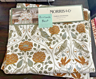 William Morris & Co Seasons By May Table Runner 16 x 90  Bird Flower Floral NEW