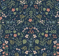 RIFLE PAPER CO. Wildwood Wallpaper Roll 60.75-sq-ft Non-pasted Strippable NAVY