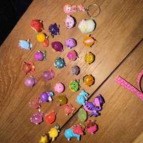 HATCHIMALS COLLECTIBLES LOT OF 35 FIGURES, LOL Bank Preowned And Keychain