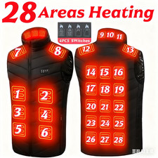 Heated Vest 28 Heating Zones USB Charging Electric Heating Vest Men Women Jacket