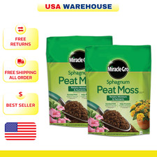 Sphagnum Peat Moss, 8 Qt., for Containers and In-Ground Soil 2-Pack