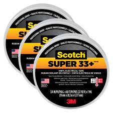 Scotch Super 33 Vinyl Electrical Tape: 3/4 in. x 66 ft. Black  3-pack 