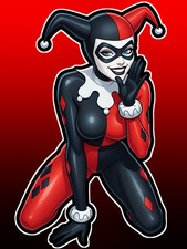Adult Anime Waifu DC Harley Quinn 6" Vinyl Sticker