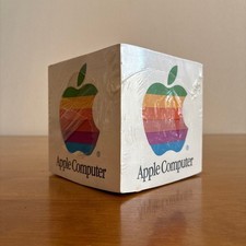Rare Vintage Apple Computer Rainbow Logo Note Cube Advertising Promo Deadstock