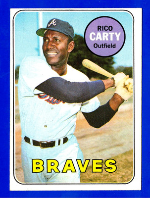 1969 TOPPS #590 RICO CARTY ATLANTA BRAVES CARD --  EX MINT+