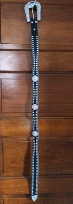  Women's Blazin Roxx Scalloped Leather Belt SIZE M EUC! 