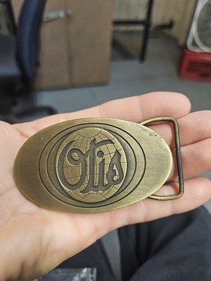 Vintage Otis Elevator Brass BELT Buckle Spec Cast