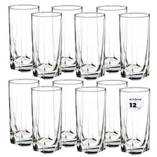 Verres en verre KADAX, verres à eau, verres à jus, 380 ml, haut, paquet de 12