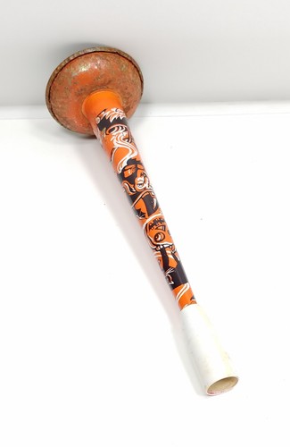 Vintage US Metal Toy MFG Halloween Noise Maker Tin Litho Witch Owl Horn - Picture 5 of 5