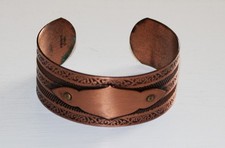 Vintage Solid Copper Cuff Bracelet 6.5" Wide 1"