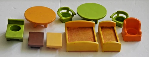 Vintage Fisher Price Tables Chairs Beds School Desk Mixed Lot Replacement Pieces