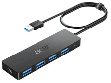 Acer USB Hub 4 Ports, Multiple USB 3.0 Hub, USBA Splitter for Laptop with Typ...