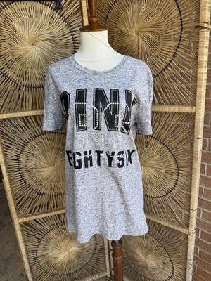 Victoria s Secret PINK Rhinestone BLING T-Shirt Oversized XS LOGO