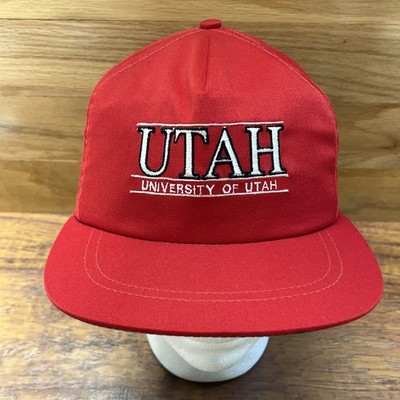 University Of Utah UTES Hat Vintage Split Bar Spellout Adjustable Strapback Cap