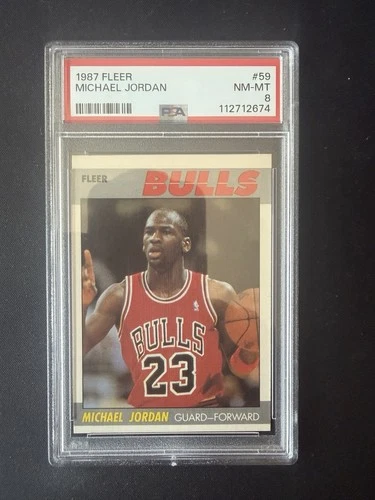 1987 FLEER #59 MICHAEL JORDAN PSA 8