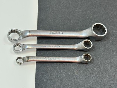  Snap-on USA 3pc Short Offset Double Box End Wrench Lot, XS2024 XS1214 XS1012