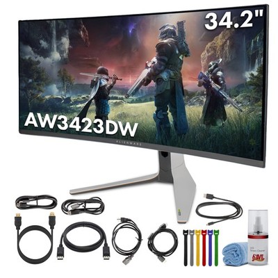 Alienware AW3423DW 34.2  Curved QD-OLED PC Gaming Monitor Bundle
