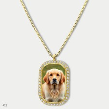 Amazing Cute Golden Retriever Dog Fashion Pendant Necklace Chain Picture Dog Tag