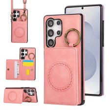 Crossbody Leather Ring Wallet Flip Phone Case For Samsung Galaxy S26 S25 S24 S23