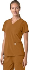 Carhartt Scrubs C13210 Women's Force Cross-Flex Modern Fit Flex 2XL Fox Brown