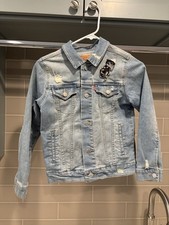 Levi s Kids Denim Jacket with Custom Patches Size S 8-10