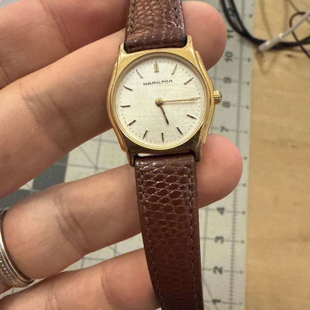 hamilton レディース 時計 hamilton 9946 Ladies watch Gold plate thin crystal is scratched