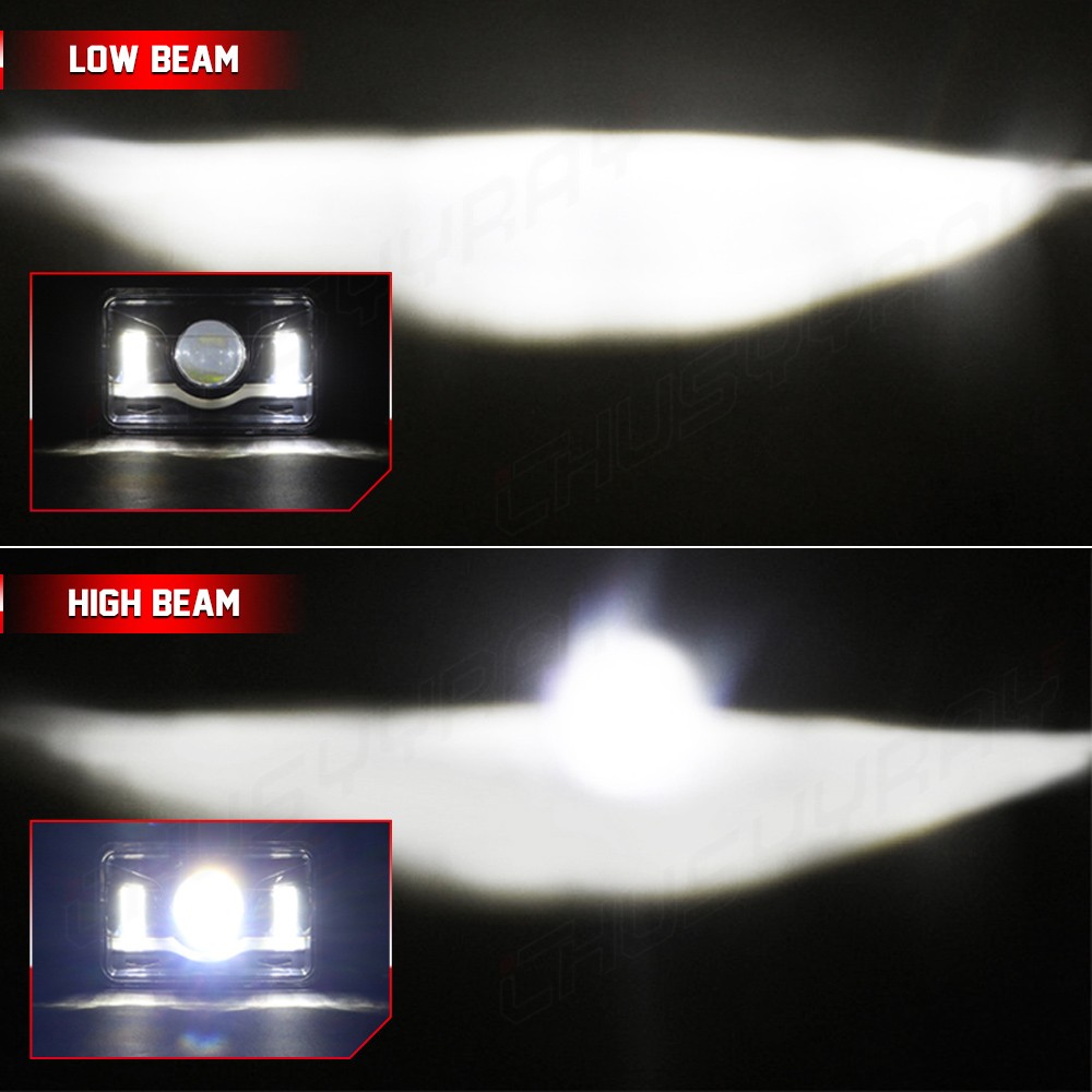 2PCS For Western Star 4900 Semi Truck 4x6" LED Headlights Hi-Lo Beam H4656/4651