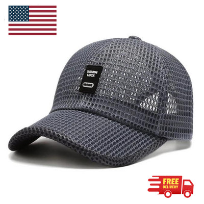 Men's Breathable Mesh Baseball Cap Summer Outdoor Hat Trucker Cap Gym Fun Gift..