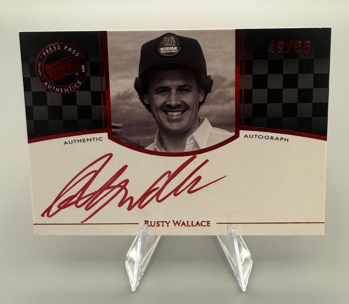 2009 Press Pass Legends Rusty Wallace Auto 49/55 Red Ink Autograph HOF