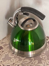 Bergner Model 1590 Stainless Steel Whistling Kettle Teapot Green