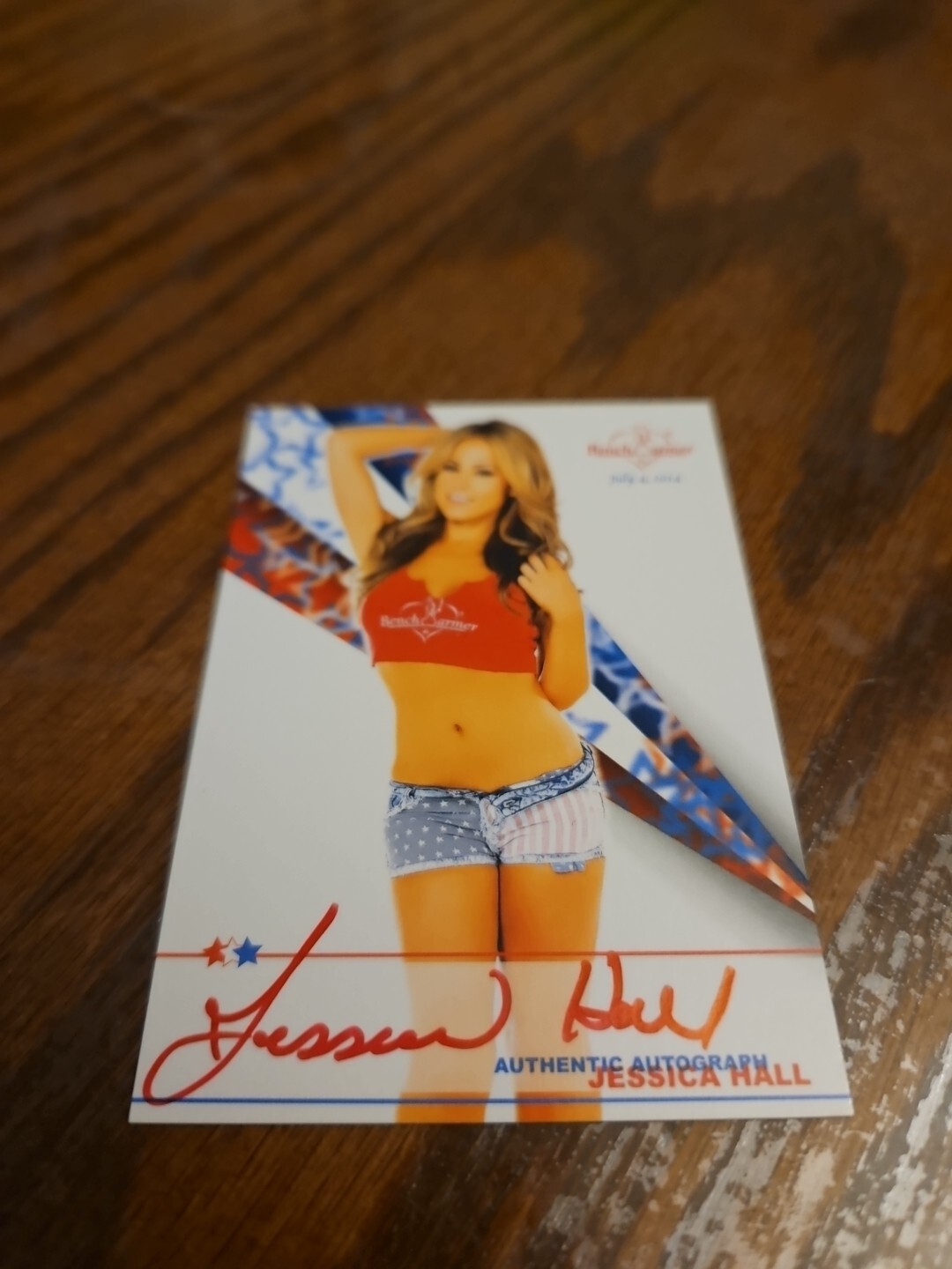 2014 Benchwarmer July 4th Autograph Red Ink Card Jessica Hall #29 Auto Playboy