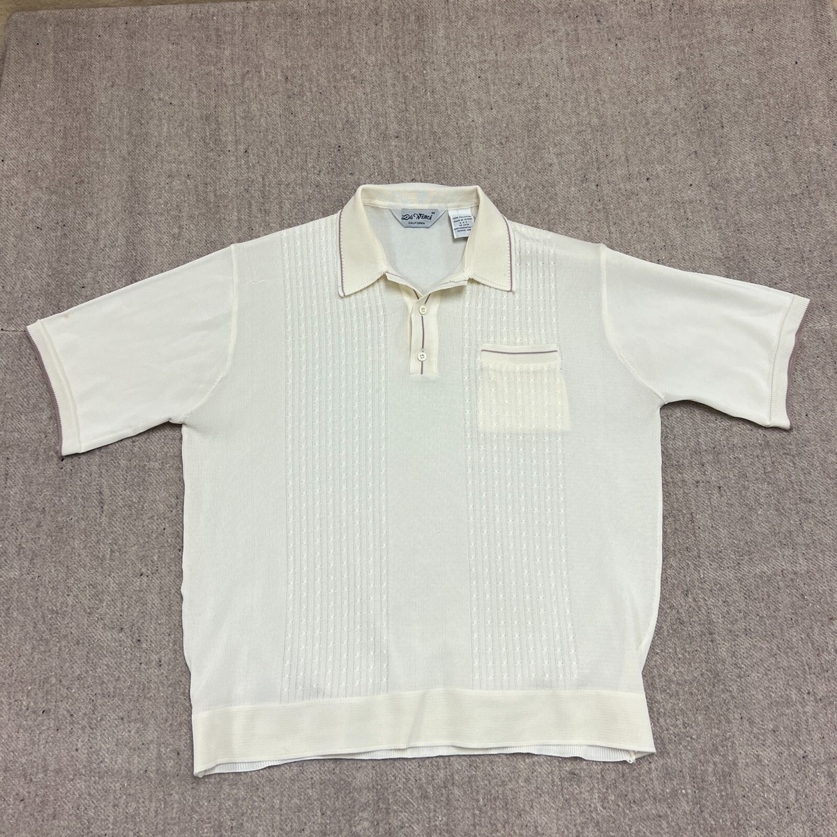 Vintage Da Vinci Polo Shirt Mens XL White 1980s USA | eBay