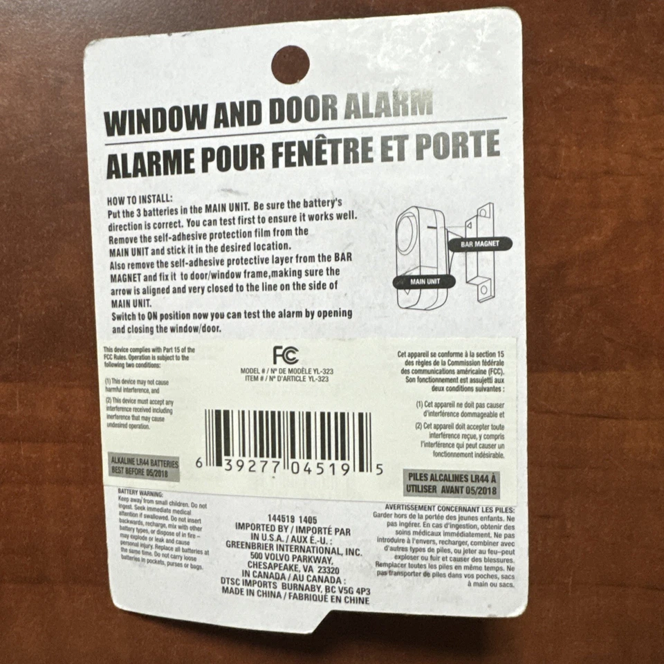 DOOR WINDOW ENTRY ALARM Wireless Magnetic Alert 90 db - Image 2 of 2