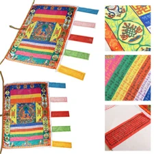 Tibetan Satin Wind Horse Flag Tibetan Buddhism Buddha Prayer Flags 97x71cm