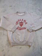 Vintage Indiana Hoosiers Sweatshirt Boys Medium Gray Football Sweater College