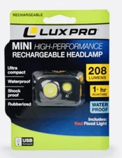 LuxPro LP720 208 Lumen Rechargeable-headlamp Waterproof
